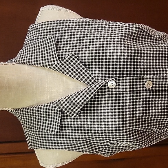 Vintage Jones New York Black and White Sleeveless Checkered Top - size 8 - Picture 2 of 9